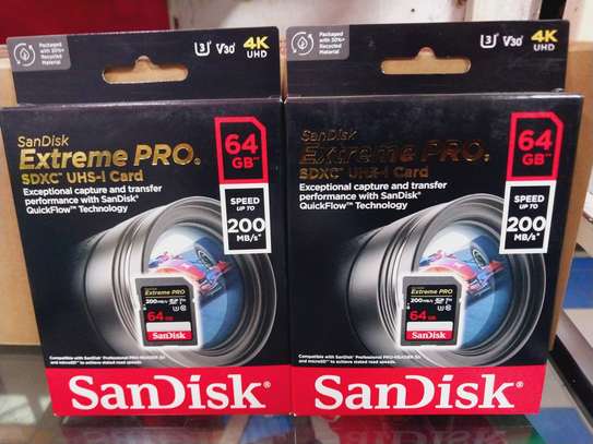 SanDisk 64GB Extreme PRO (200MB/s) UHS-I SDXC Memory Card image 1