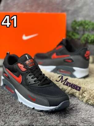 Nike Air Max 90 off Black/Orange Sneakers/White Sports Shoes image 1