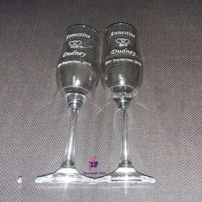 ENGRAVED WEDDING GLASSES ARE VERY FIRM QUALITY image 1