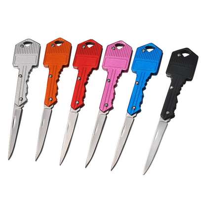 Hidden Key Shape Folding Knife Holder Keychain Portable Mini image 10