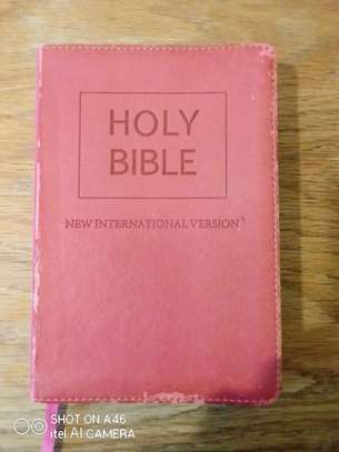 Pink leather-bound Holy Bible NIV image 6