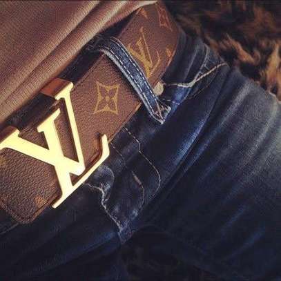 Brown quality classic designer Louis Vuitton belt image 1