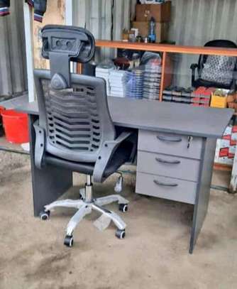 Office desk table plus headrest office chair image 3
