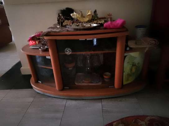 TV cabinet with glass doors image 2