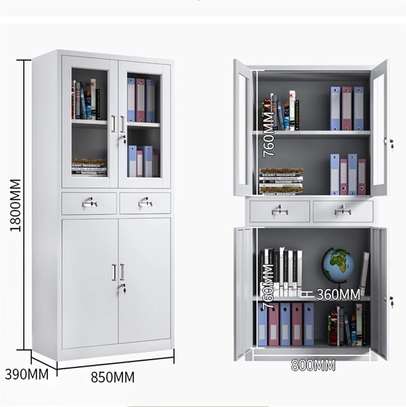 Office Cabinet: 2 Doors Gray Office Cabinet image 2