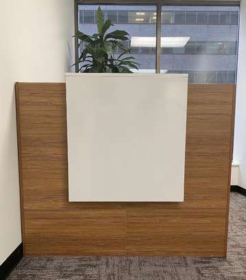 Office Desk: 1.4M Brown Reception Working Desk image 1