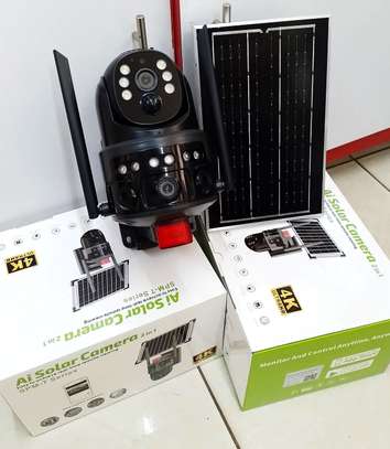 Modern Ai 2 in 1 V380 Solar 4g Dual Lens PTZ Camera image 1