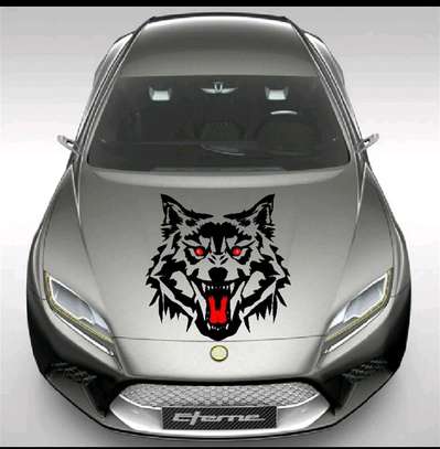 Wolf Head Car Hood sticker image 1