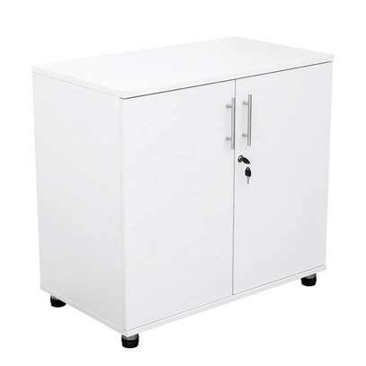 Wooden Office Storage Cabinet 2-Door Lockable Cupboard image 4