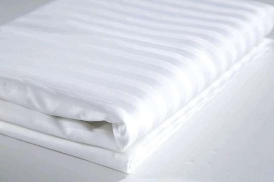 White Striped Fitted Bedsheets image 5