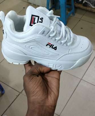 White Fila Sneakers For Kids image 1