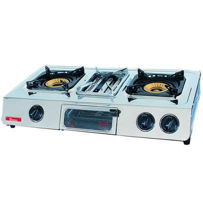 RAMTONS GAS COOKER 2 BURNER STAINLESS STEEL image 1
