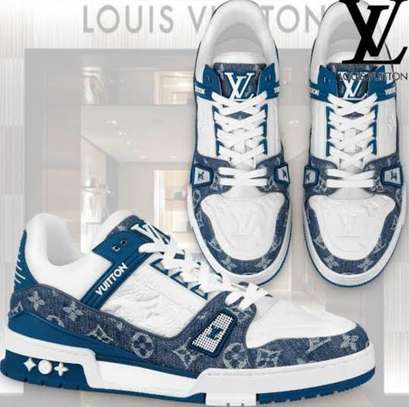 Louis Vuitton LV Monogram Blue Denim Trainer Sneaker image 1