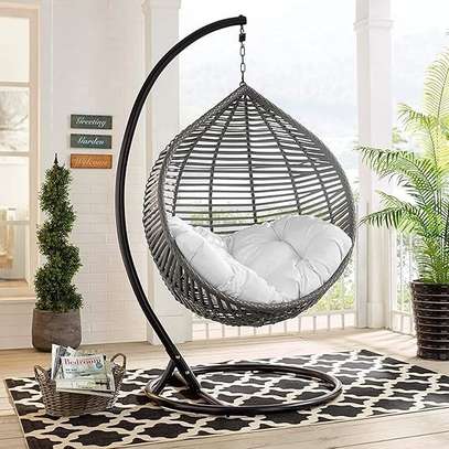 Luxury Wicker Hanging Egg Chair – Modern Rattan Swing image 6