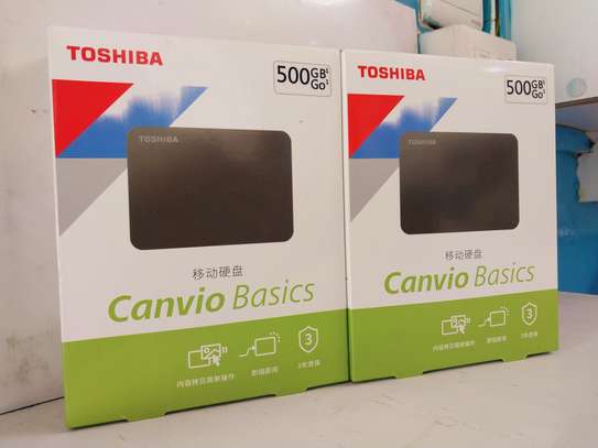 Toshiba 500GB Canvio Basics 3.0 Portable Hard Drive (Black) image 1