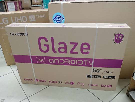 Glaze 50" smart android frameless uhd 4k frameless TV image 1
