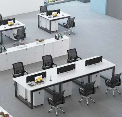 Office Desk: White Modular Two Seater Workstation image 4