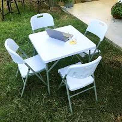 Portable and Foldable 4 Chairs and a Table Dining Set image 6