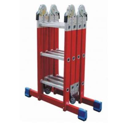 4by3 (12ft) Multipurpose Aluminium Ladder (Red Colour)) image 1