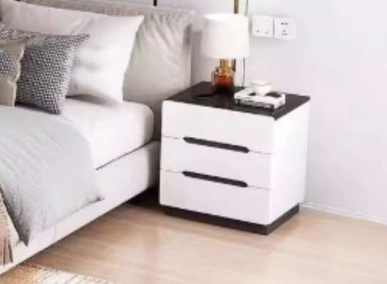 White Wooden Nordic Style Side Bedroom Cabinet image 11