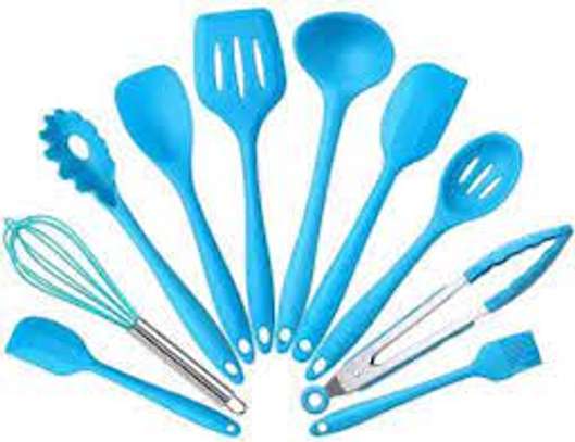 10PCS Silicone Cooking Spoon Set With Firm Handle image 4