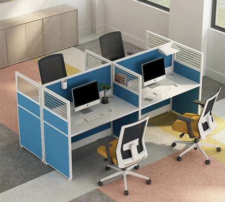 Office Desk : 4- Way  Modular Office Workstation image 1