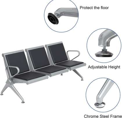 3 Seater Aluminum Strong Reception Waiting Bench image 3