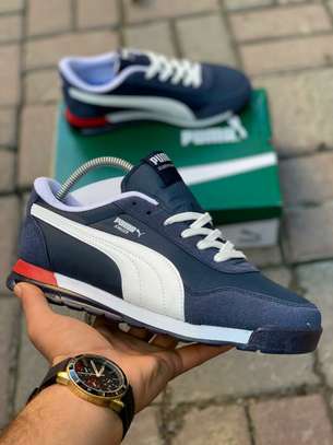 Navy Blue- White Puma Jogger Sneakers Sports Shoe image 1