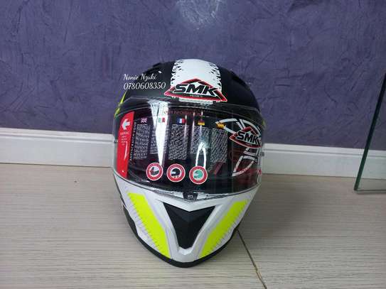 SMK Stellar Swank White Sports Bike Helmet image 7