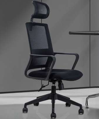 Office Chair: Upholstered Chair with Headrest image 5