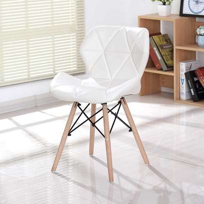 Stylish Leather Padded Eames Dining Chair image 1