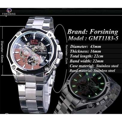 Forsining mechanical men's watch transparent luminous hands image 3