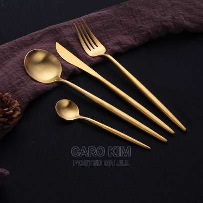 High Quality Golden Stainless Steel Cutlery Set image 1