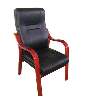 Office Chair: Mahogany Arm & Base Leather Office Chair image 5