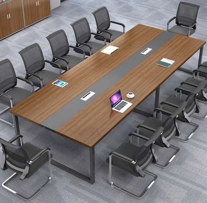 20-Person Eco-Friendly Wooden Conference Table Set image 1