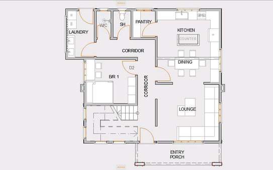 4 bedroom maisonette plan with hidden roof image 3