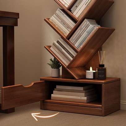 Simple Tree-Shaped Floor Bookshelf – Storage Shelf image 3