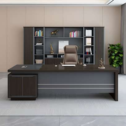 High-Quality Modern Executive L-Shaped Wood Office Desk image 3