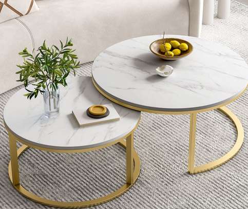 Office Table: Marble Top Round Coffee Table image 1