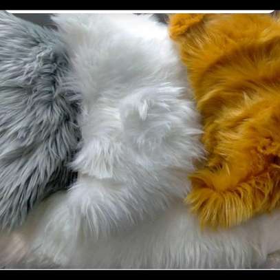 Fur throw pillows image 1