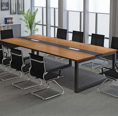 Metal Frame Wooden Boardroom Table image 15