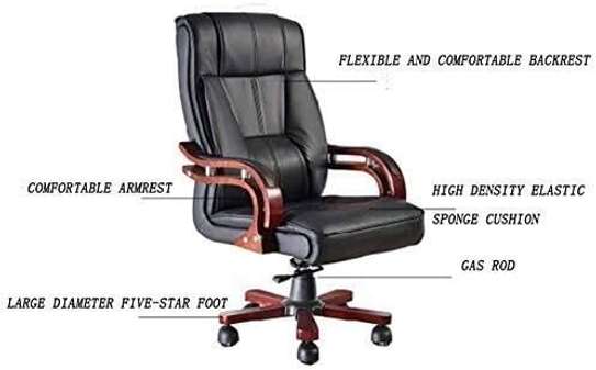 Office Chair: Black Leather Executive Office Chai image 2