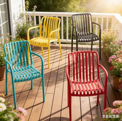Outdoor Chair; White Plastic Outdoor Chair in Suneka image 4