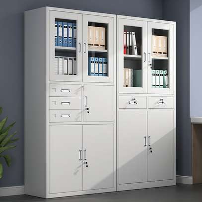 Dove Grey Steel Supplies Cabinet with Locker image 3