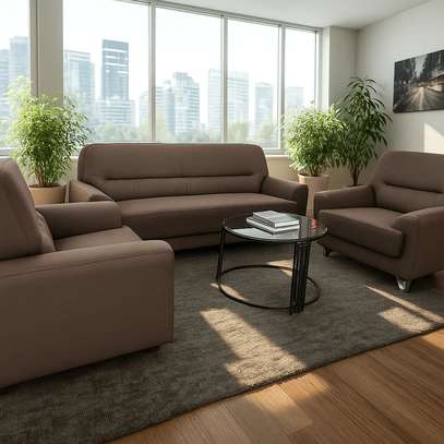 Modern 5-Seater Executive Lounge Leather Sofa Set image 3