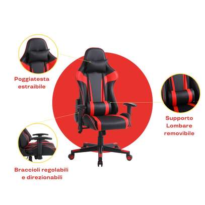 Office Chair; Reclining Leather Game Chair in Tabaka image 2