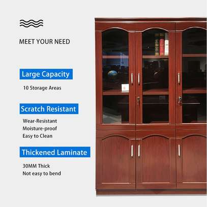 3 Door Mahogany Office Storage Cabinet image 9