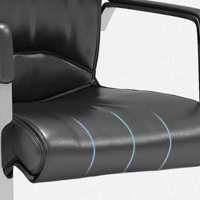 Office Chairs: Non-Rolling Leather High-back Office Chair image 6