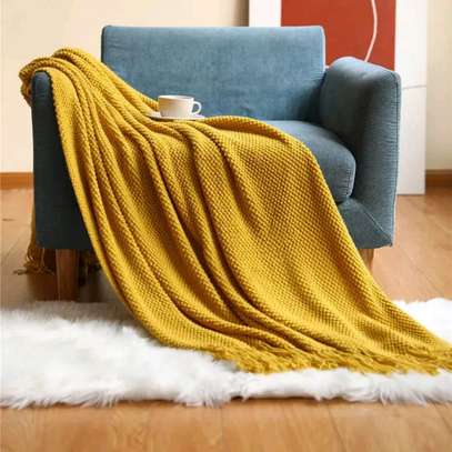 Knitted tassel throw blankets image 5