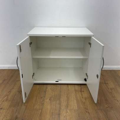 2-Door Wooden Credenza Cabinet in White image 5